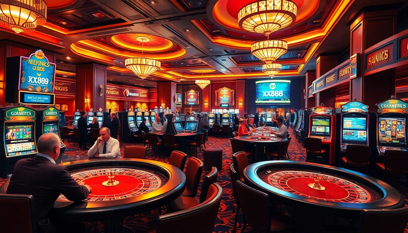 Experience the thrill of gambling at xx888.club, showcasing dynamic casino games and vibrant slot machines.