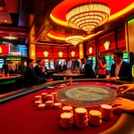Exciting gameplay at a casino poker table, featuring players and chips at https://11bet.ac/ for an immersive gambling experience.