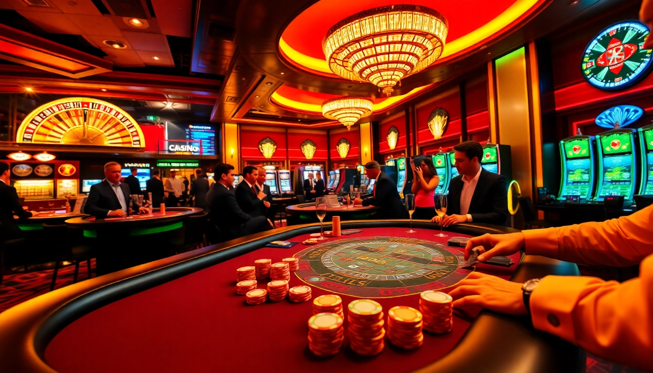 Exciting gameplay at a casino poker table, featuring players and chips at https://11bet.ac/ for an immersive gambling experience.