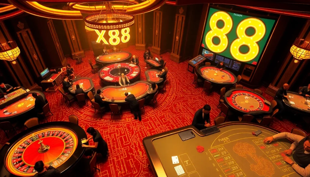 Experience the thrill of gambling at XX88 with vibrant casino tables and exciting gameplay.